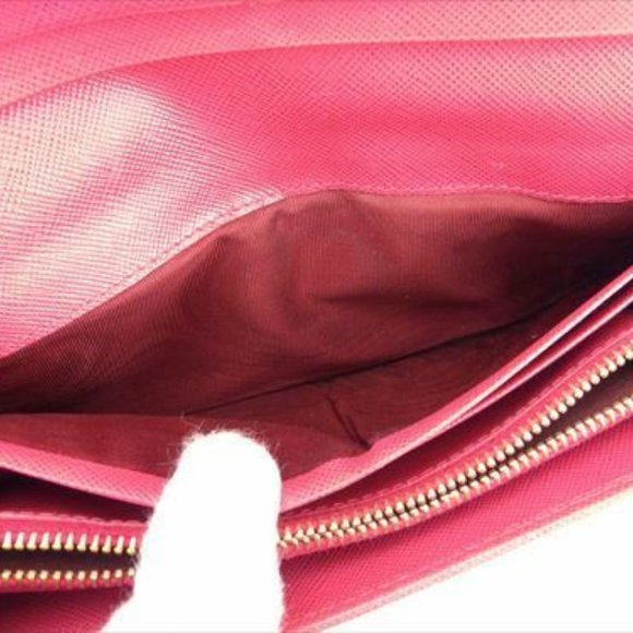 Prada Wallet Purse Long Wallet Pink leather Woman Authentic Used S952 - Picture 7 of 9